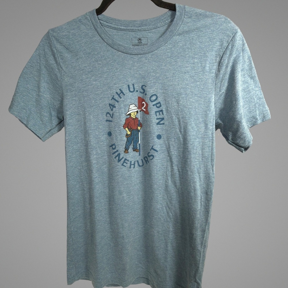 Ahead T-Shirt Small Mens 124th U.S. Open Pinehurst Golf Graphic Heather Blue